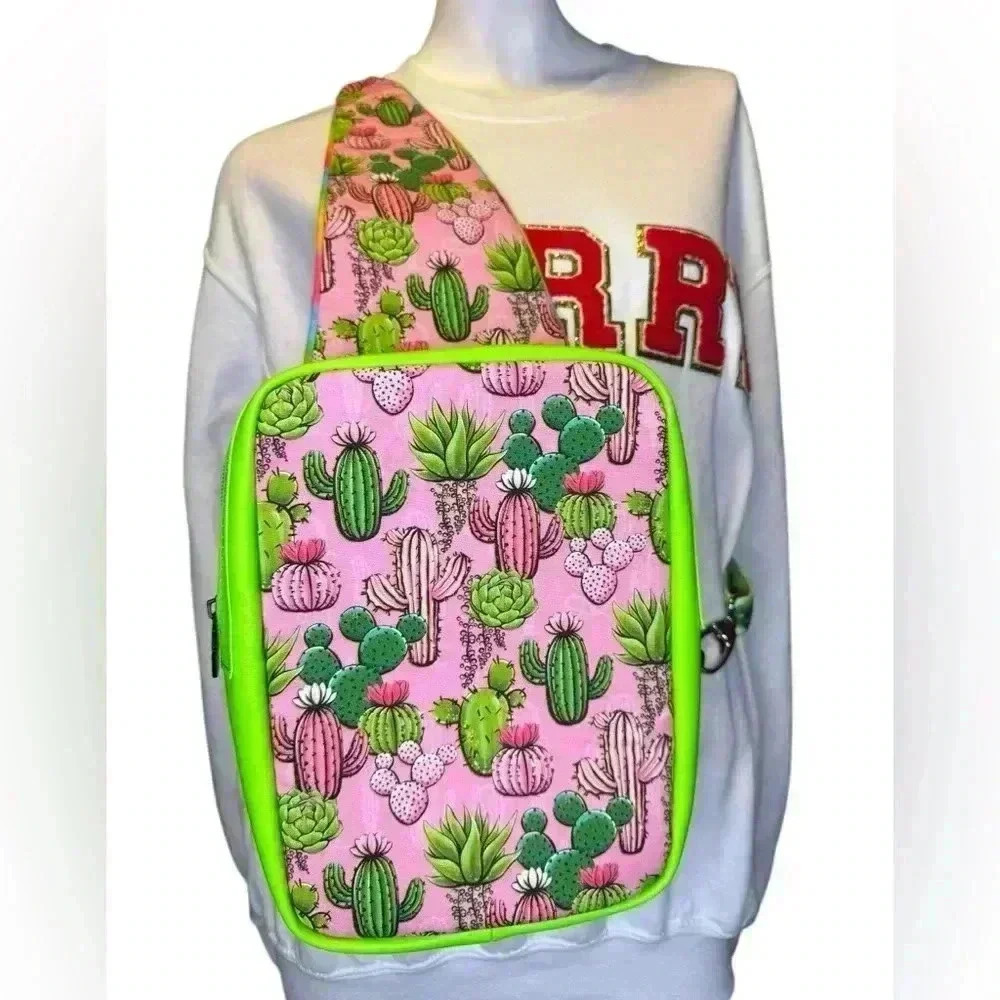 Cactus unique Playful Sling Backpack.